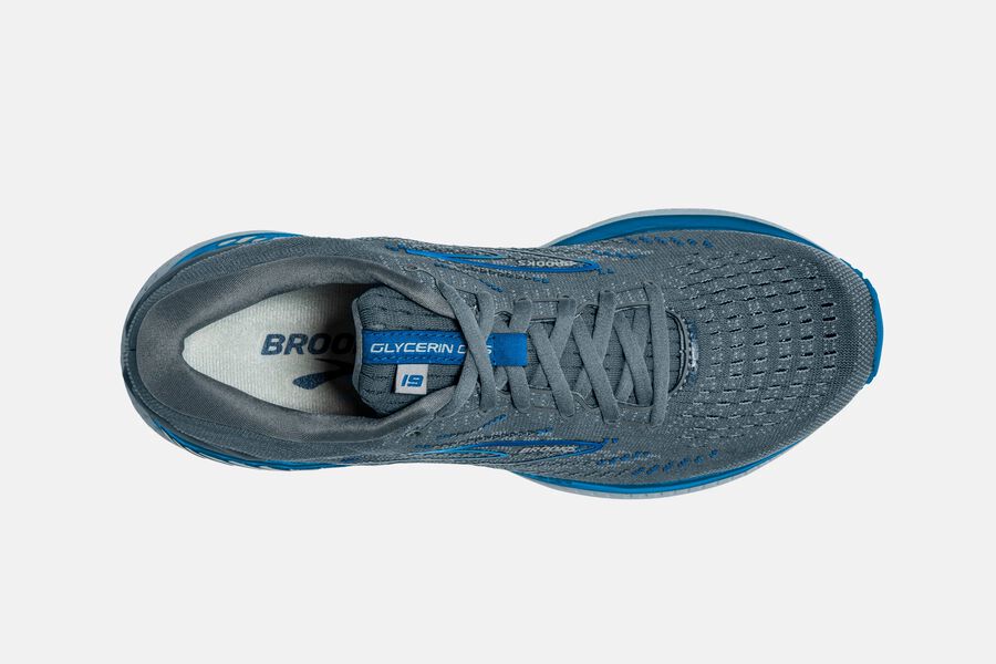 Brooks Running Shoes - Glycerin GTS 19 Road Mens - Grey/Blue - IZH-107628